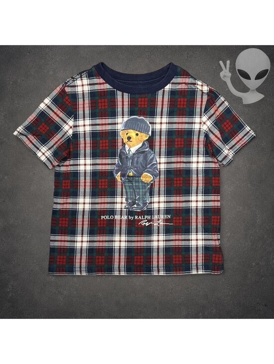 Ralph Lauren Tops - Polo Ralph Lauren Polo Bear Plaid Cotton Jersey baby Tee Women XXS